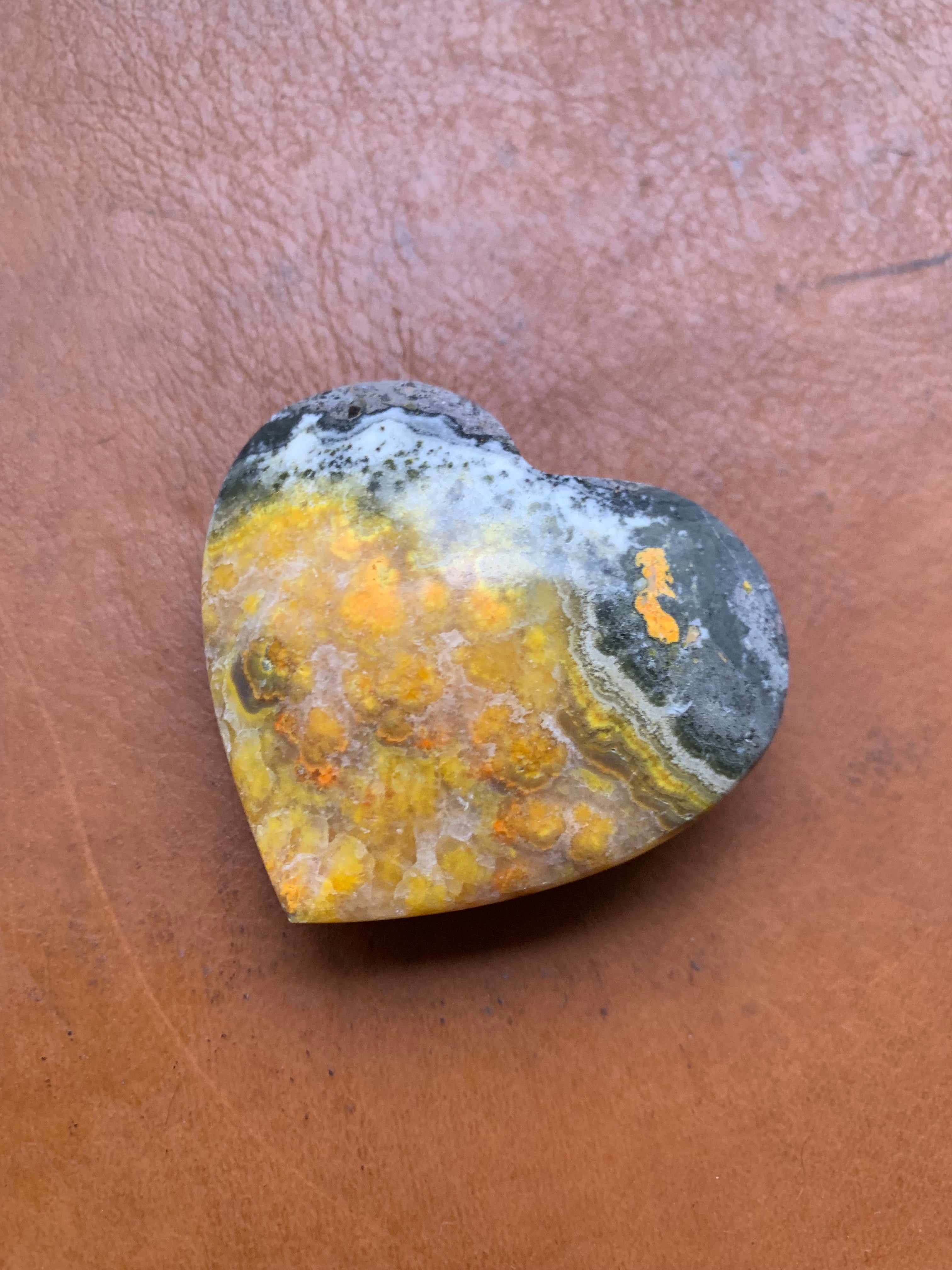 Bumble Bee Jasper Heart Stone