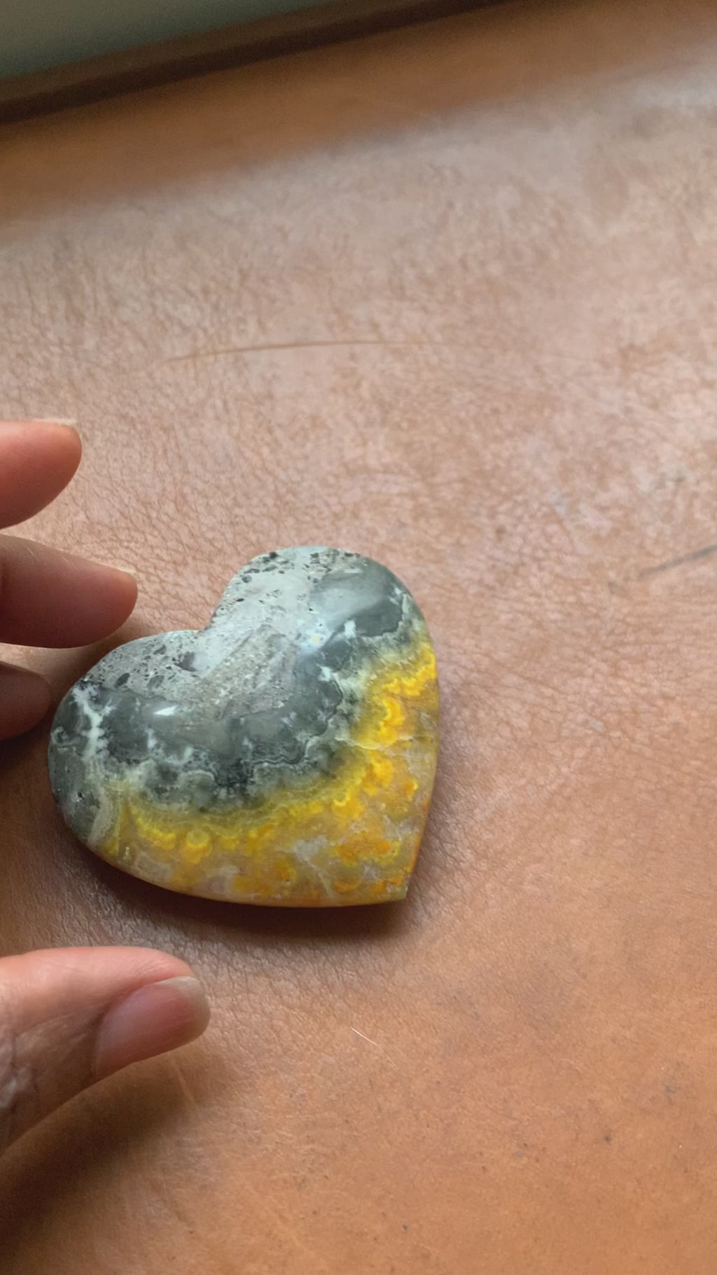 Bumble Bee Jasper Heart Stone