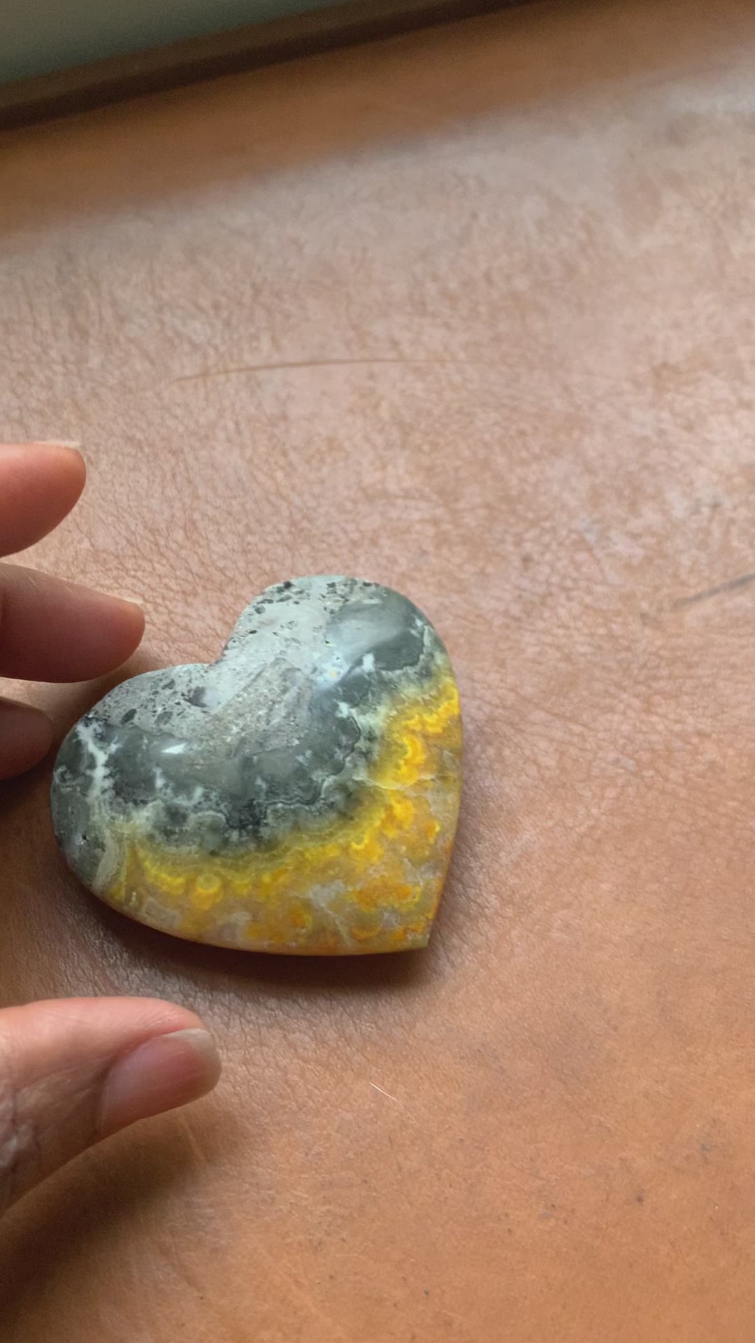 Bumble Bee Jasper Heart Stone